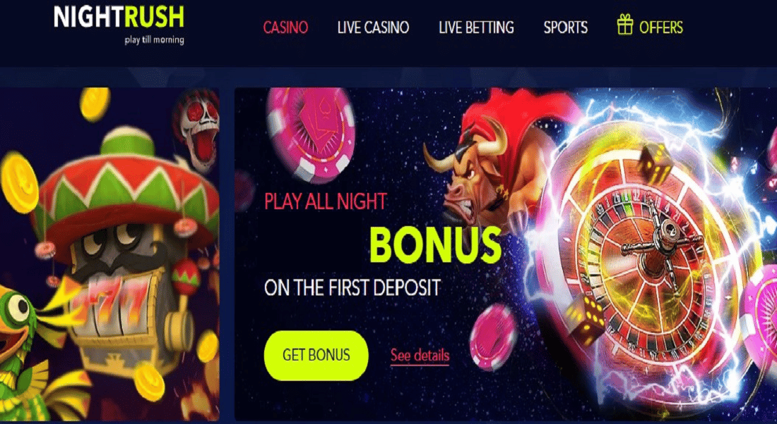 night rush casino homepage