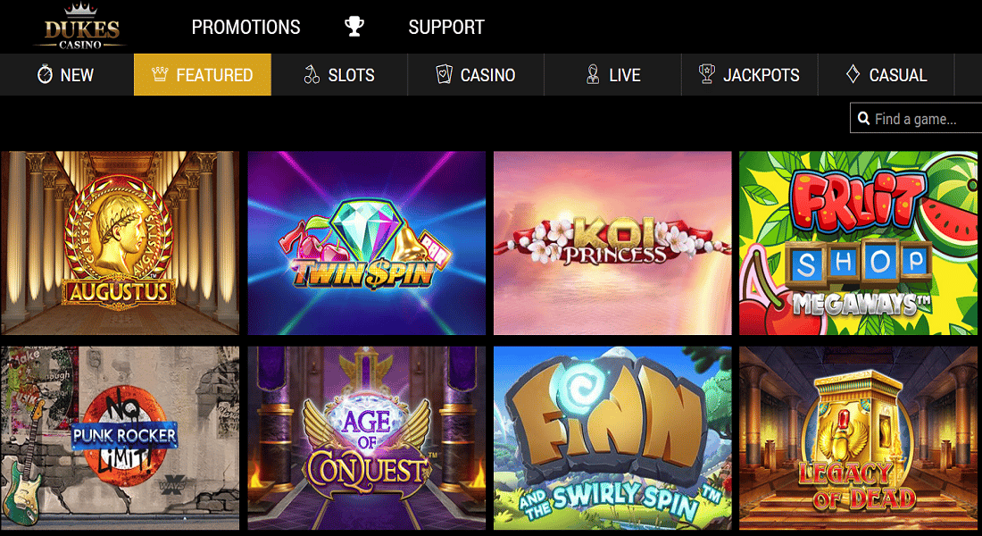dukes casino homepage